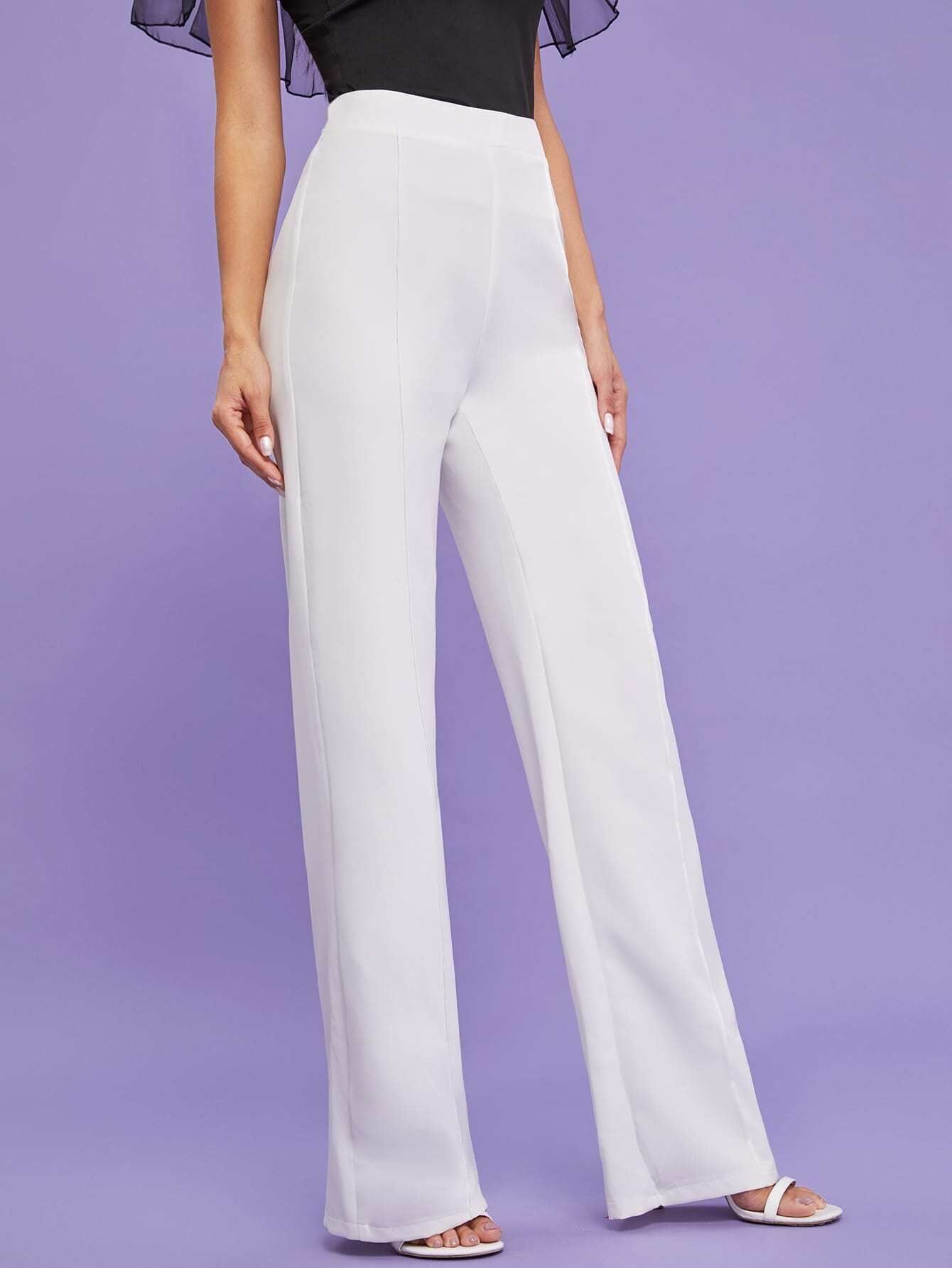 Zip Back Straight Leg Pants | SHEIN