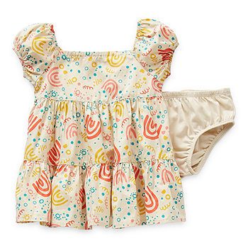 Okie Dokie Baby Girls Short Sleeve Sundress, Color: Fog Mist - JCPenney | JCPenney
