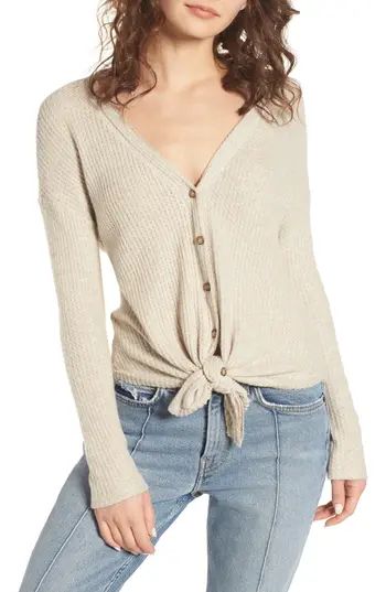 Women's Socialite Thermal Button Front Shirt, Size X-Small - Beige | Nordstrom