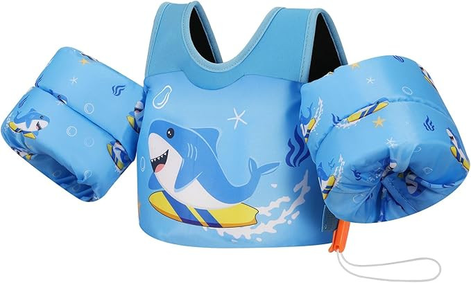 MoKo Toddler Swim Vest for Kids 13-30/20-50/22-66lbs, Swim Arm Floaties Cartoon Swimming Water Wi... | Amazon (US)