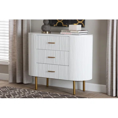 Modern And Contemporary Home Dresser White/Gold Finish | Wayfair North America