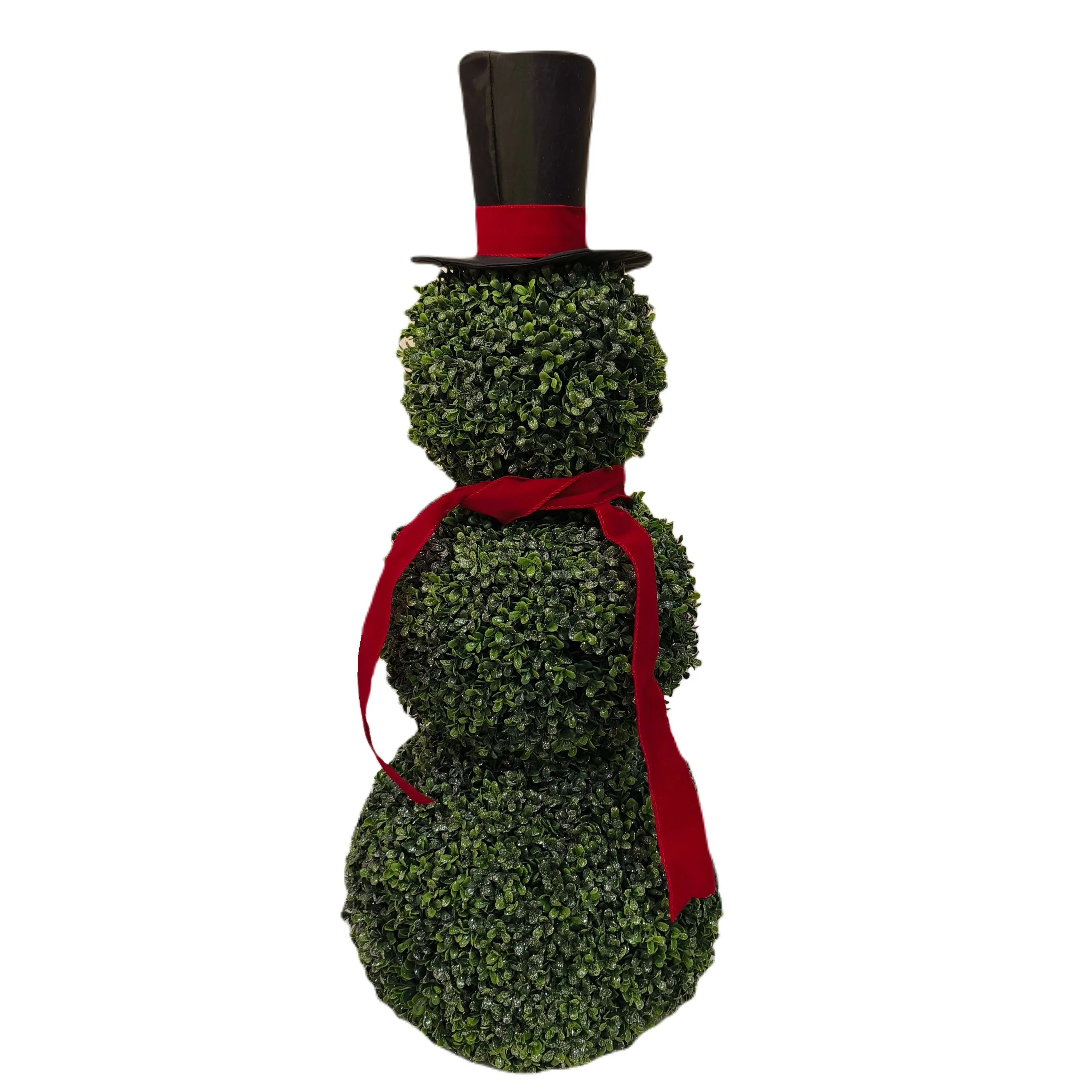 Boxwood Snowman Topiary Christmas Decoration, Multicolor, 32", by Holiday Time | Walmart (US)