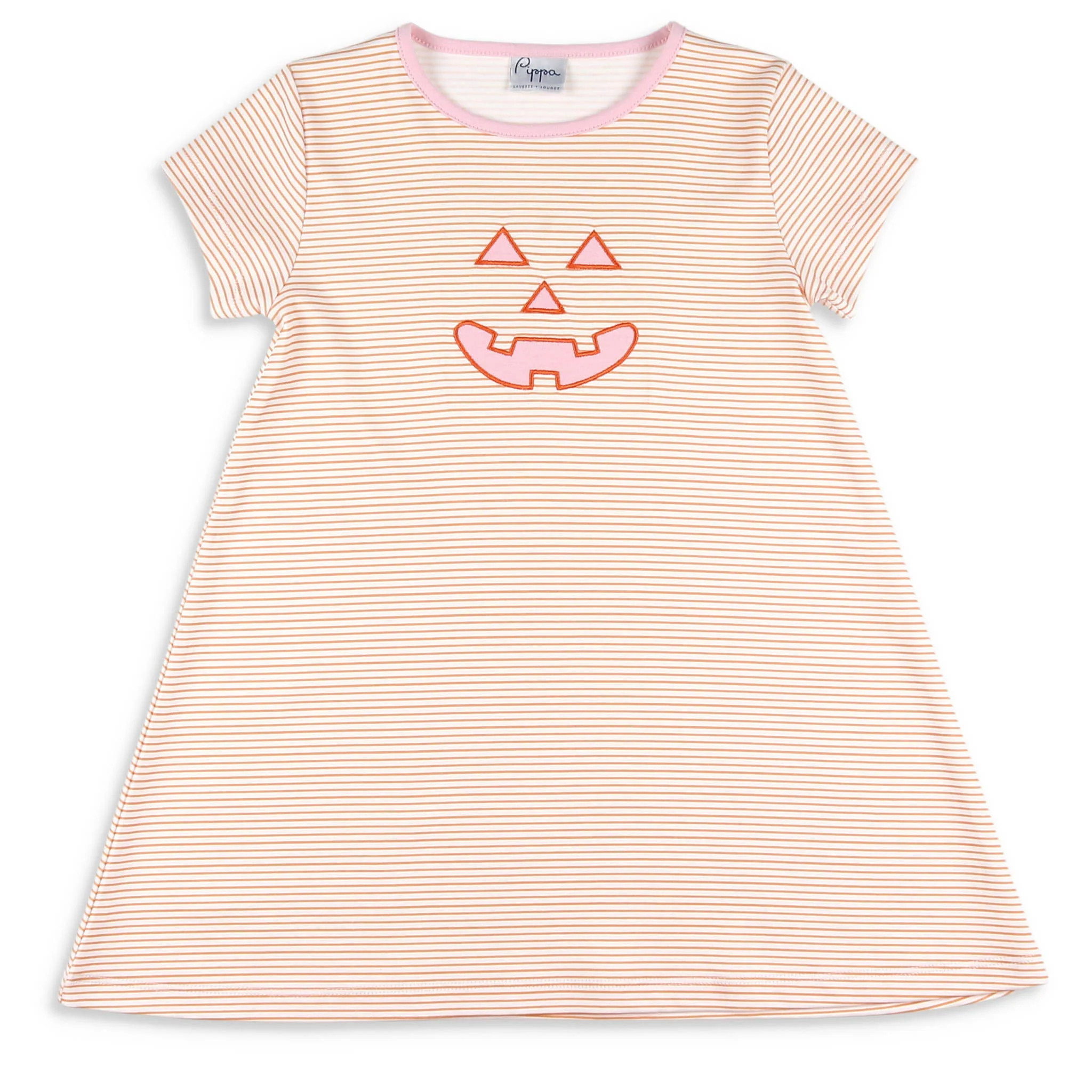 Girls Pima Dress - Jack-O-Lanterns - Shrimp and Grits Kids | Shrimp and Grits Kids