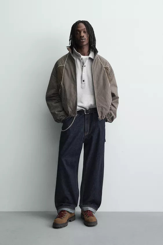 STRIPED BOXY FIT JACKET | Zara US