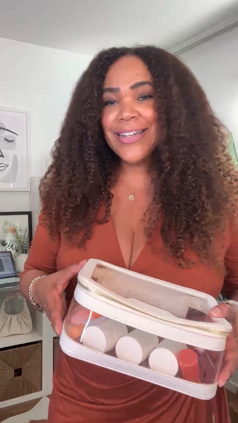 My travel make up bag! Loving that I can see what I have. It’s a good size too. Comes in different colors. This is from my Amazon Live shopping livestream 🫶🏾

#LTKTravel #LTKOver40 #LTKBeauty
