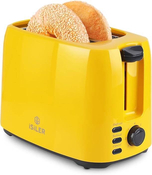 iSiLER 2 Slice Toaster, 1.3 Inches Wide Slot Bagel Toaster with 7 Shade Settings and Double Side ... | Amazon (US)