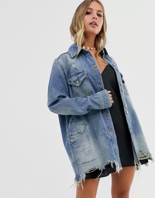 Free People Moonchild denim shirt jacket | ASOS US