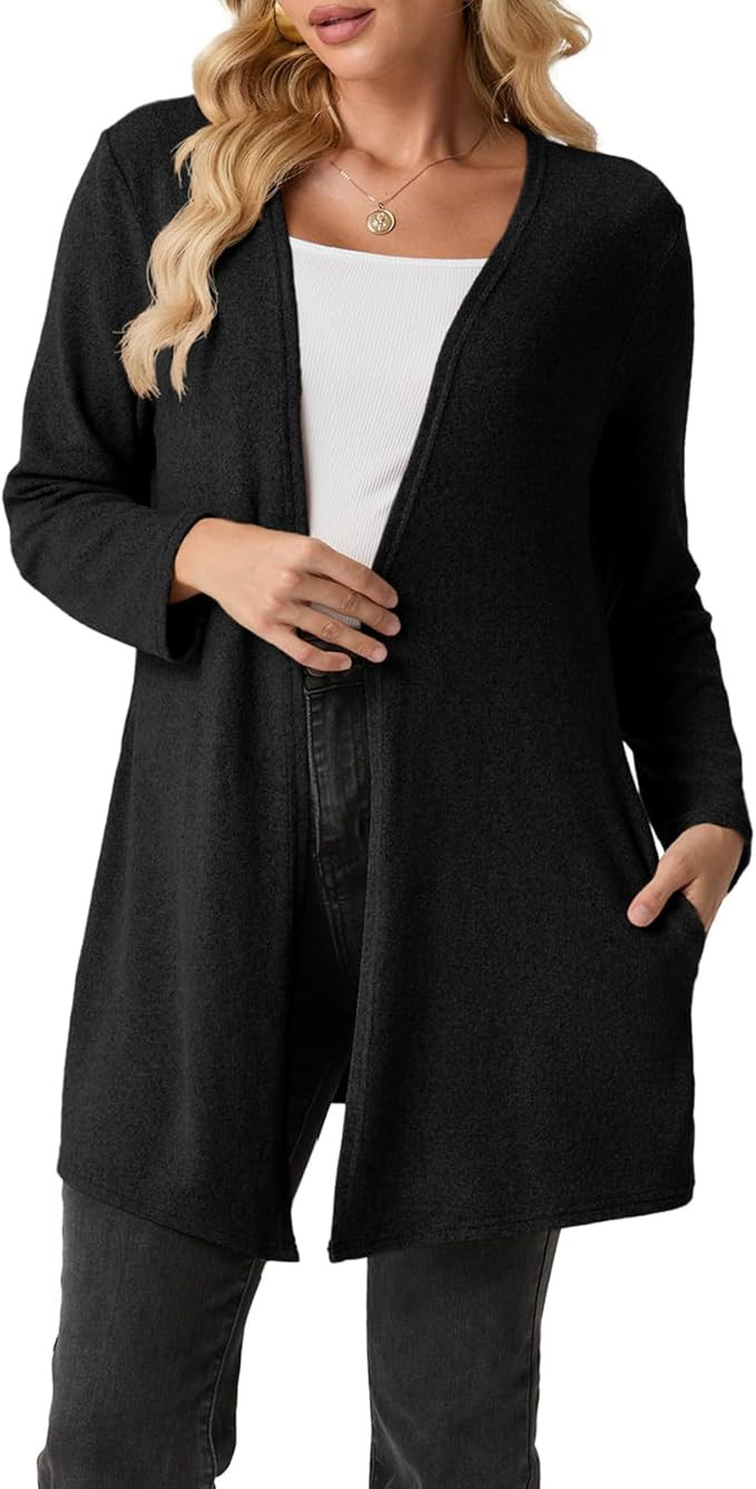 Cardigans Sweaters for Women Lightweight Long Sleeve Open Front Casual Fall Winters Cardigan with... | Amazon (US)