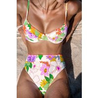 Floral Print Bikini Top & Cheeky High-Rise Bottoms Set | Cupshe UK