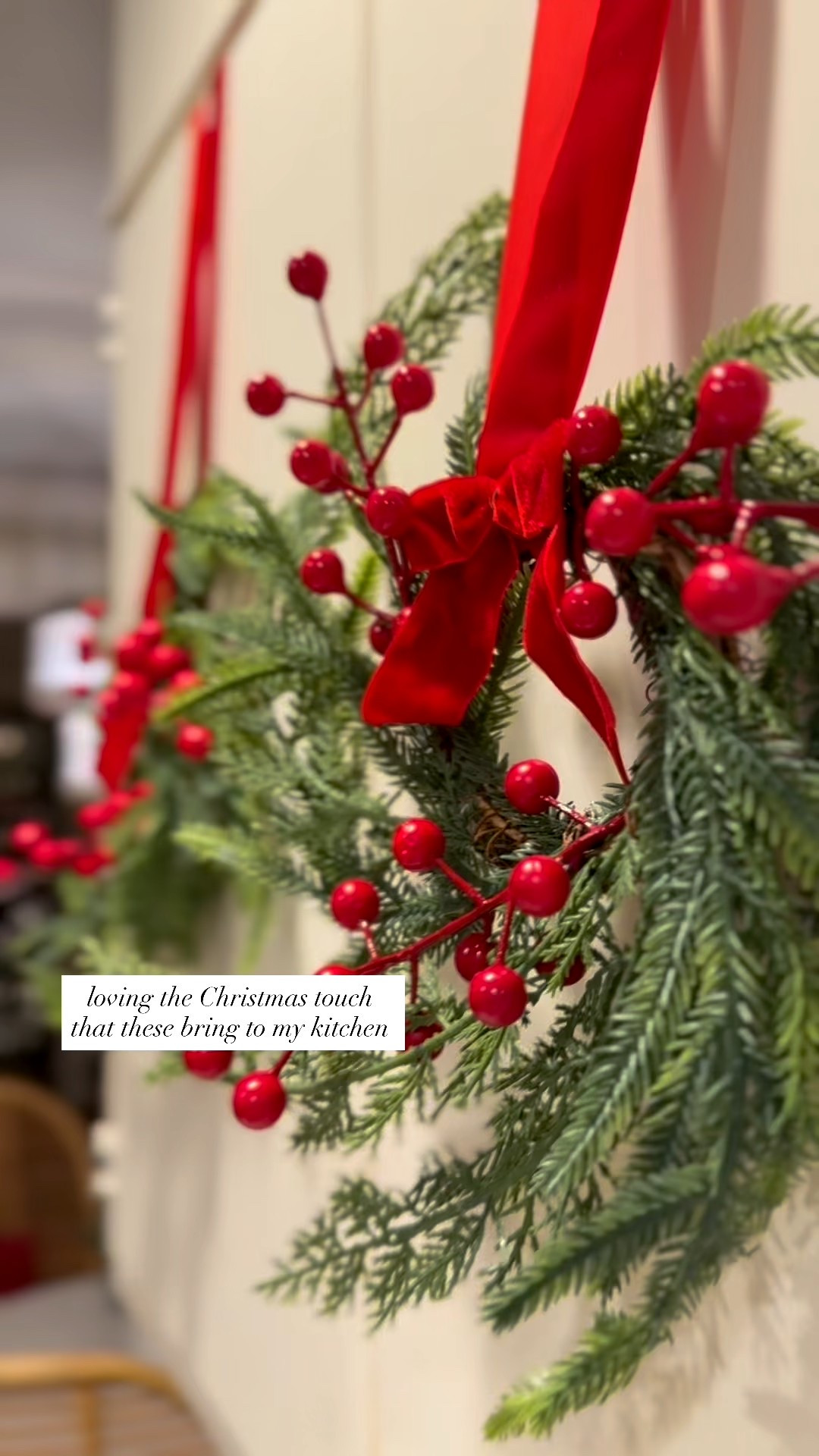 Beautiful Amazon cabinet wreaths. Comes in a pack of 6. Use command hooks behind your cabinet doors then hang the wreath. Super easy & they add a pretty holiday touch to your kitchen. 

#ChristmasDecor #HolidayDecor #HolidayHomeDecor #CabinetWreaths #HolidayWreaths #ChristmasWreaths #KitchenWreaths #KitchenHolidayDecor #amazonfinds

#LTKHome #LTKSeasonal #LTKHoliday