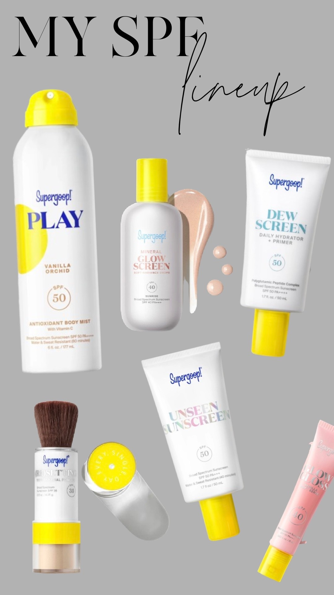 SPF I actually look forward to wearing. Sharing my favorite @supergoop sunscreens including Unseen Sunscreen, Glow Screen, Dew Screen, the Resetting Powder, and the Play body mist for easy reapplication. #ad


#LTKmorningroutine #LTKgrwm #LTKBeauty