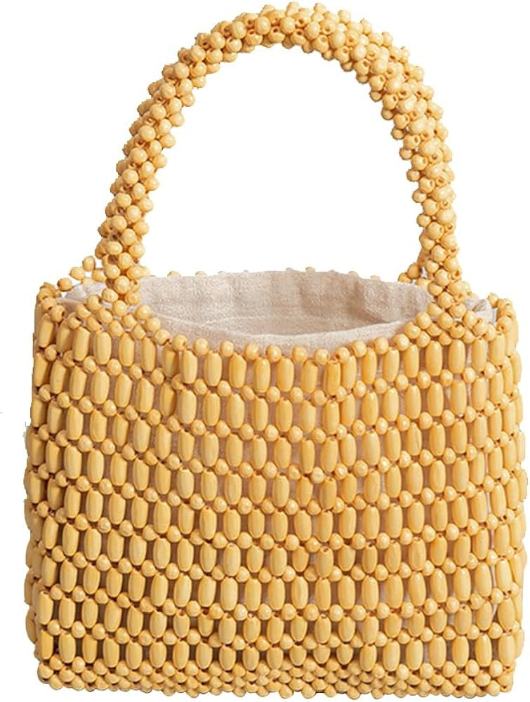 Handwoven Tote Bag for Women Handmade Woven Bucket Bag Drawstring Handbag Bohemian Clutch Bag Sum... | Amazon (UK)