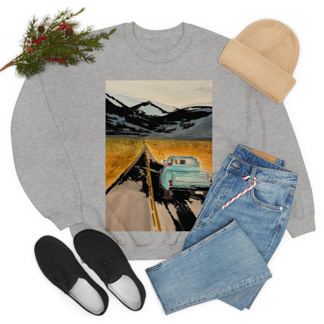 Crewneck women and man graphic sweatshirt, custom truck graphic | Etsy (US)