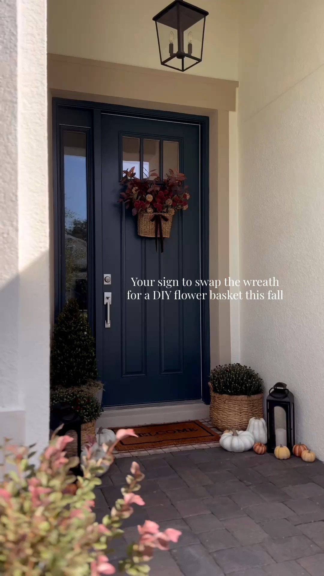 One of my favorite little DIYs from last fall! 🧺🍂 I swapped the traditional wreath for a flower basket and I still love how much charm it added to our front porch.

Michaels, Hobby Lobby and Amazon are some of my favorite places for seasonal florals and it’s so fun to go on the hunt and create your own combination. 

Comment basket and I’ll message you the link to the exact basket I used, along with some similar florals if you’d like to recreate something similar this fall. 🫶🏽

#fallporch #fallfrontdoor #fallwreath #homedecorideas #fallhome