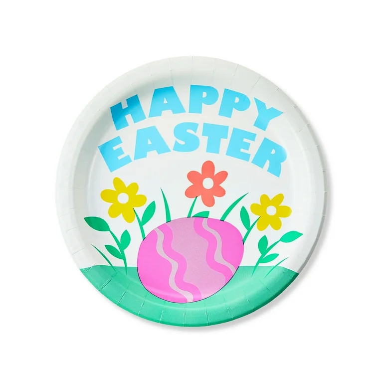 Easter Happy Easter Round Disposable Paper Plates, 6.87 in, 8 Count, by Way To Celebrate | Walmart (US)