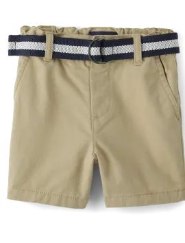 Baby And Toddler Boys Belted Chino Shorts - java hill | The Children's Place
