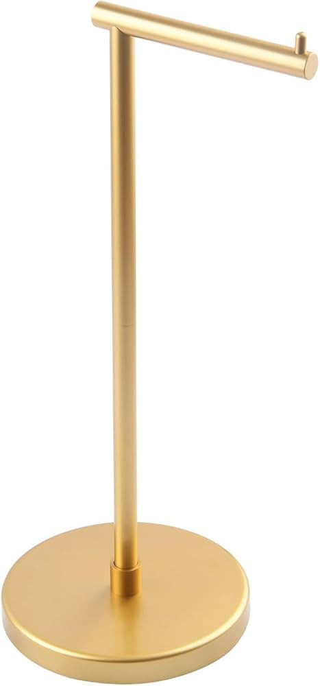 GERZWY Gold Toilet Paper Holder Free Standing Stainless Steel Tissue Roll Holder Floor Stand DZY0... | Amazon (US)