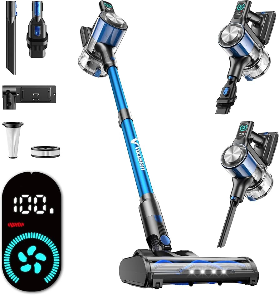 Cordless Vacuum Cleaner, 8-in-1 Cordless Stick Vacuum Cleaner with 3 Suction Modes, Up to 45mins ... | Amazon (US)