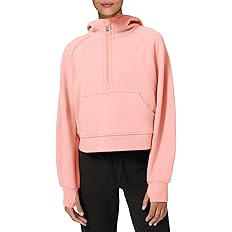 LASLULU Womens Hoodies Fleece Lined Collar Pullover 1/2 Zipper Sweatshirts Long Sleeve Crop Tops ... | Amazon (US)