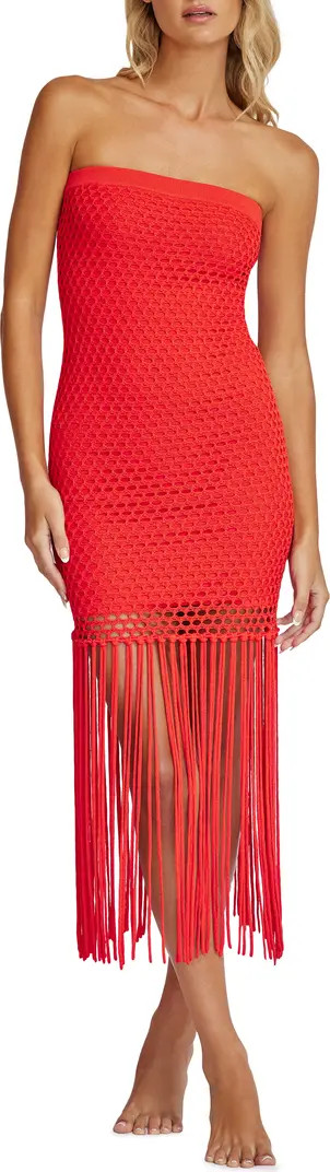 Vanessa Strapless Fringe Cover-Up Dress | Nordstrom