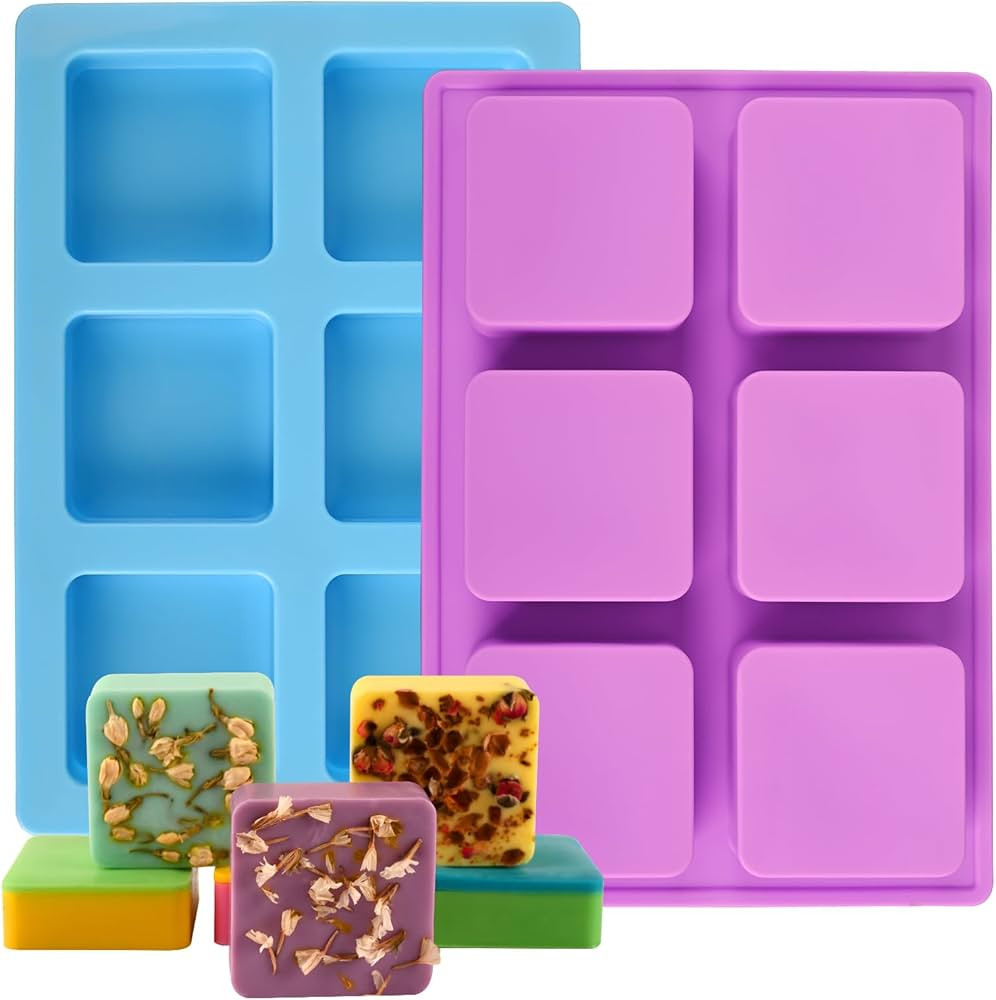 Sakolla 2 Pack Silicone Soap Molds for Soap Making, Reusable 6 Cavity Square Silicone Molds for H... | Amazon (CA)