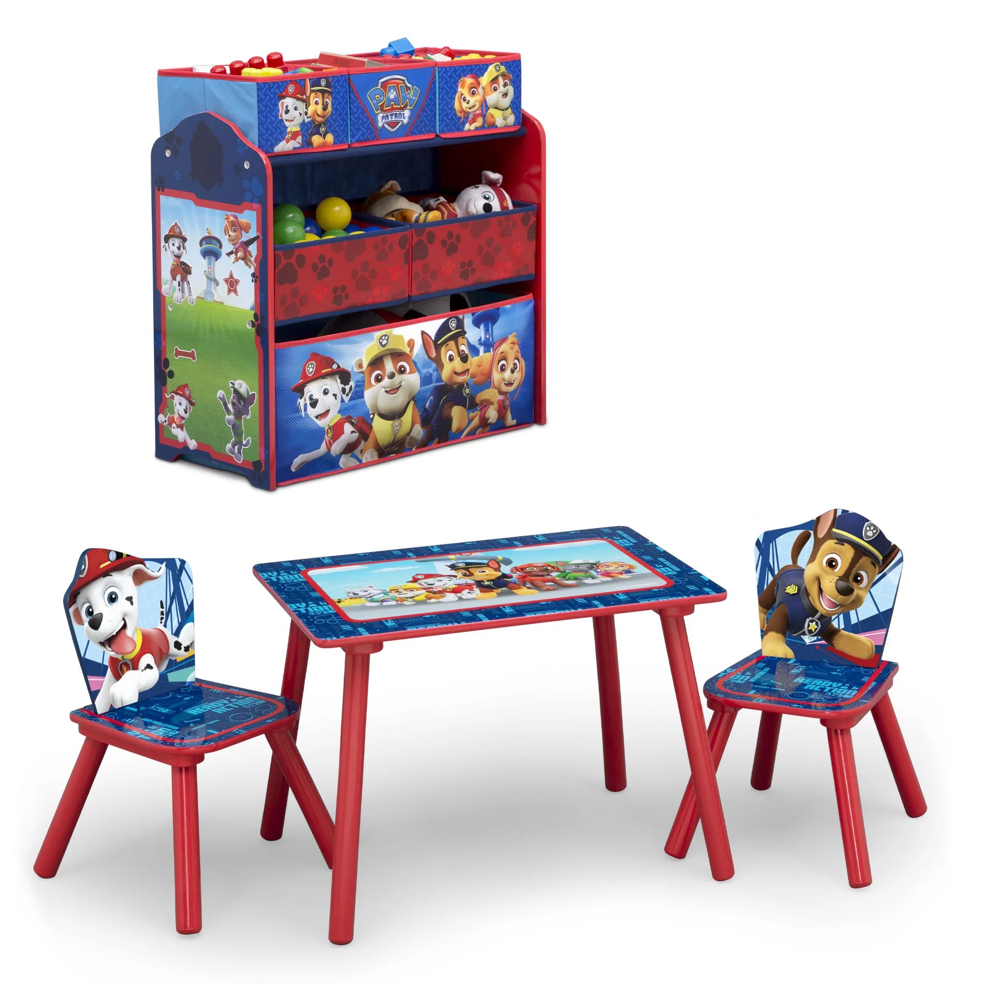 Nick Jr. PAW Patrol 4-Piece Playroom Solution by Delta Children – Set Includes Table and 2 Chai... | Walmart (US)