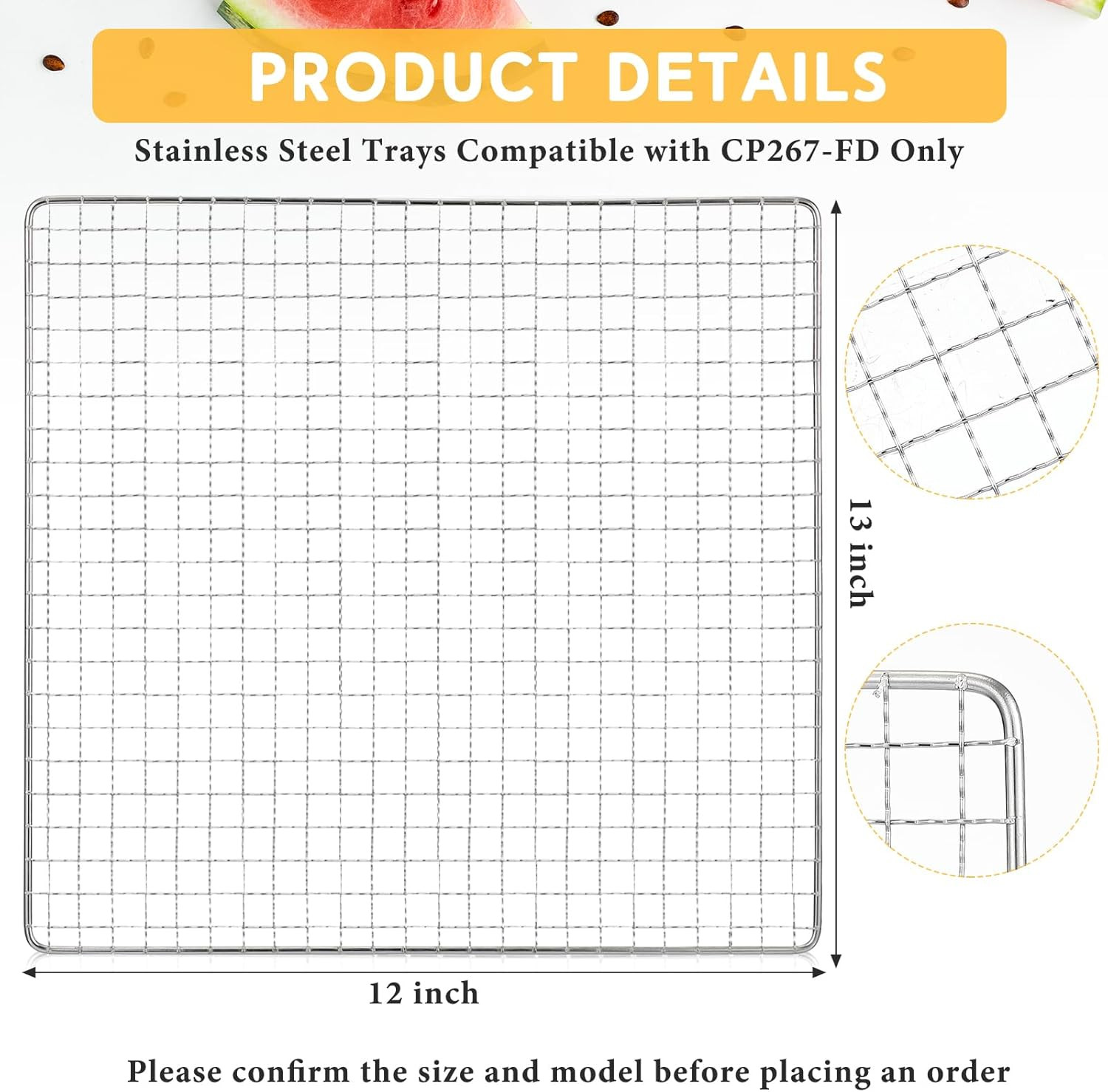 Baderke 13 x 12 Inches Dehydrator Trays Compatible with CP267-FD Only Stainless Steel Dehydrator ... | Amazon (US)