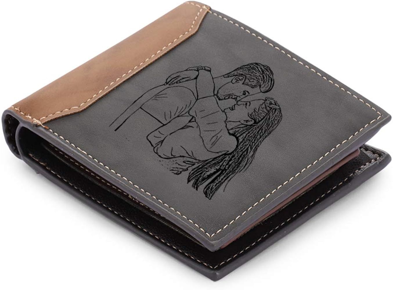 Personalized Photo Wallets-Custom Message Gifts for Boyfriend Husband Dads (Brown-1) | Amazon (US)