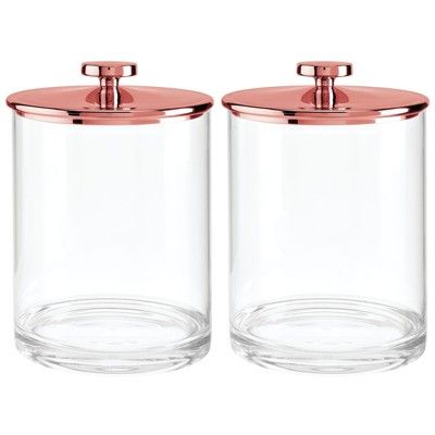 mDesign Round Storage Apothecary Canister for Bathroom, 2 Pack | Target