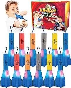 IPIDIPI TOYS Finger Rockets for Kids - Foam Rocket Launcher Toy - Finger Slingshot & Light Up Par... | Amazon (US)