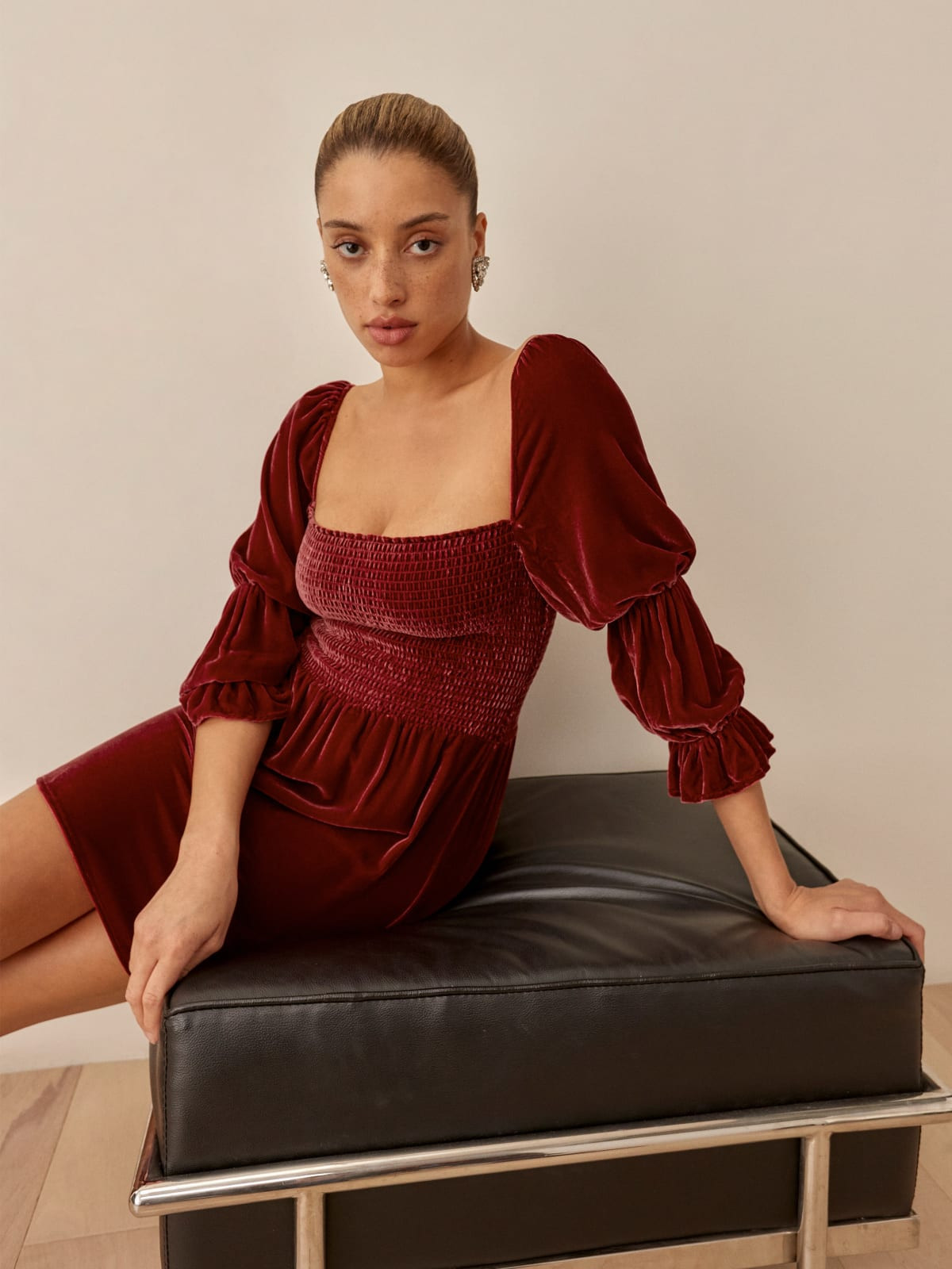Petites Albi Velvet Dress | Reformation (Global)