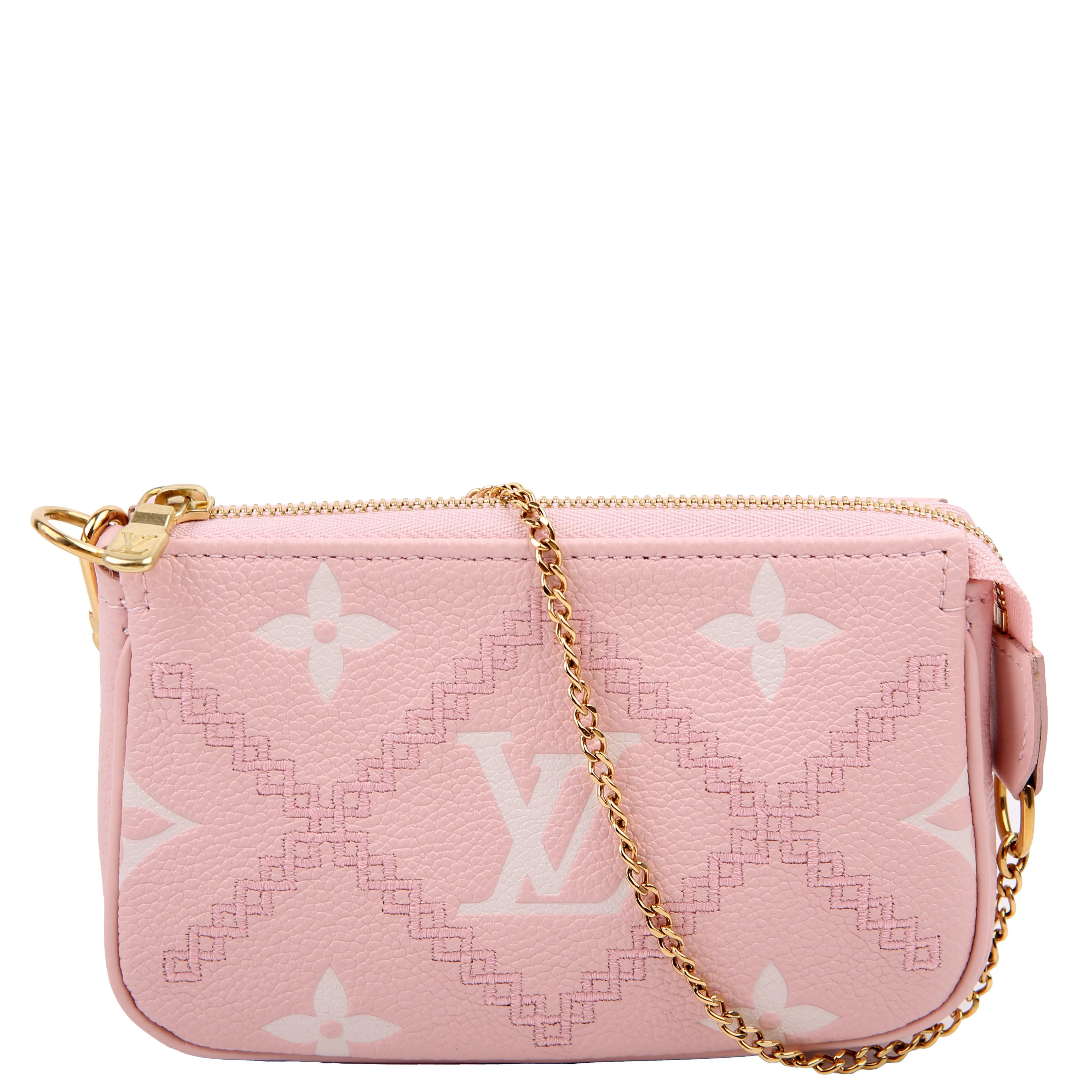 Pochette Accessoires Mini Broderies Empreinte Pink | Keeks Designer Handbags