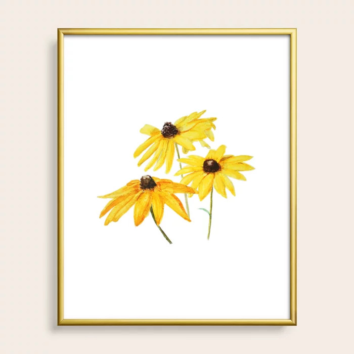 yellow flower sun choke flower Framed Art Print | Society6