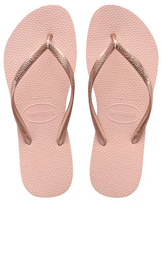 Slim Flip Flop in Beige | Revolve Clothing (Global)