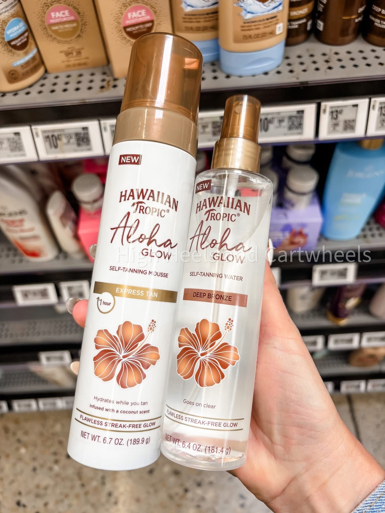New from Hawaiian Tropic! Tanning mousse and spray. I snagged the clear spray. I’ll update once I’ve tried it. 
