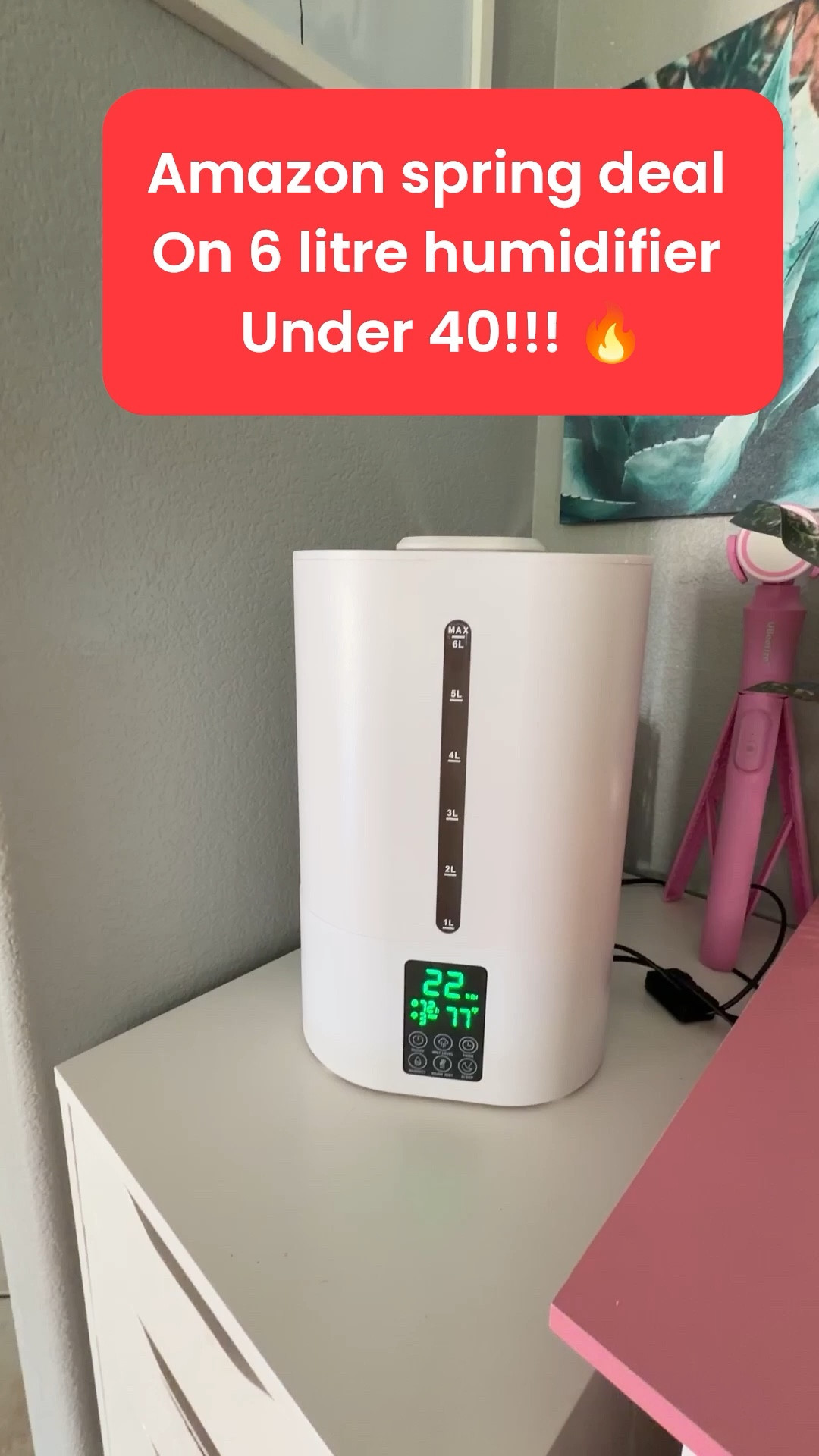 6L ultrasonic humidifier on amazing prime spring deal 💗

#LTKHome #LTKselfcare #LTKSaleAlert