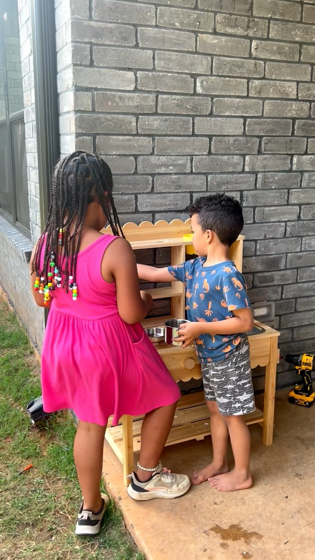 Summer fun loading! 

The bay coos and child voices melt my heart like a popsicle! 

My friend had a mud kitchen similar to this and it was too precious! 

So far my kids have enjoyed getting their mud pie on 😊

#LTKdayinmylife #LTKKids #LTKmomlife