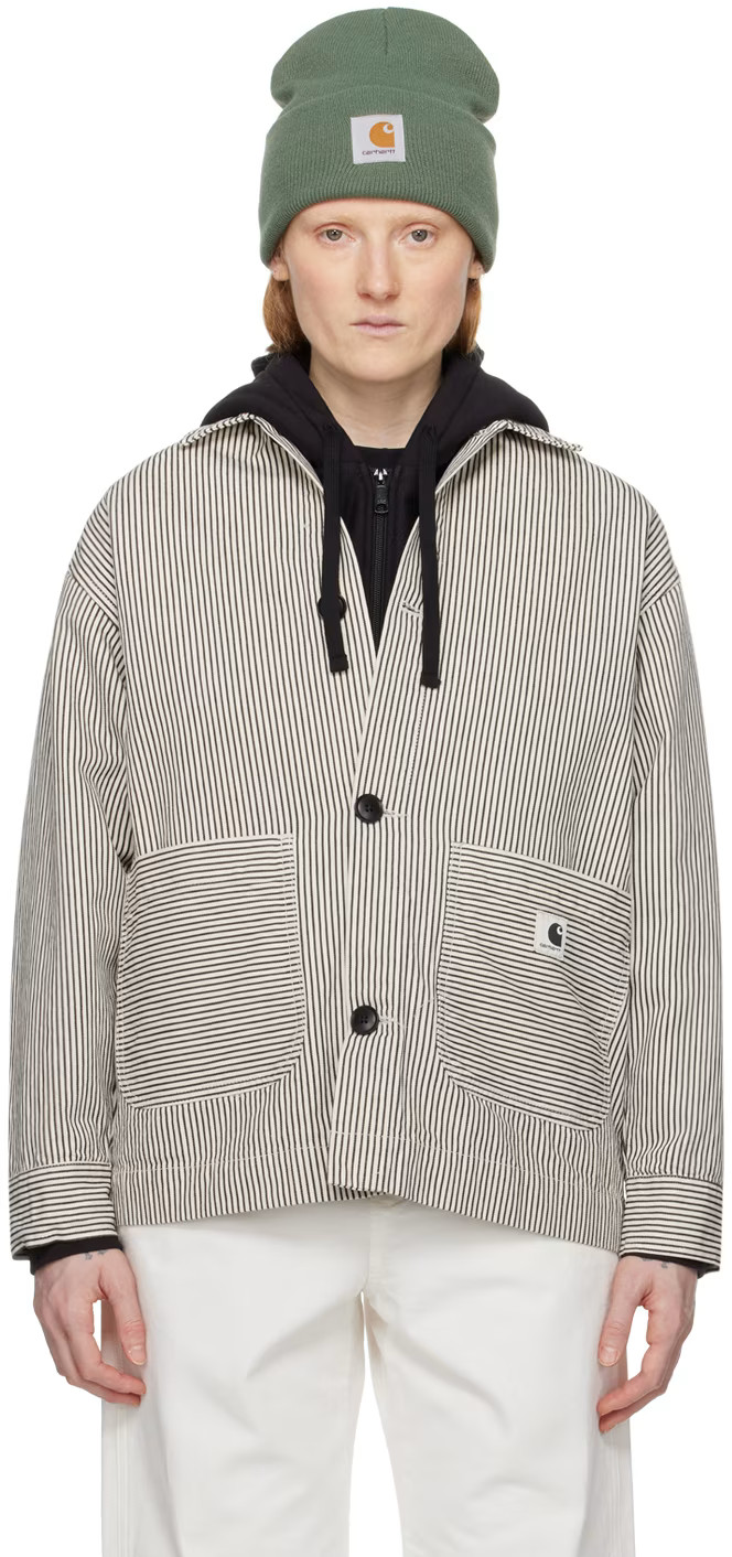 Black & Off-White Haywood Denim Coat | SSENSE