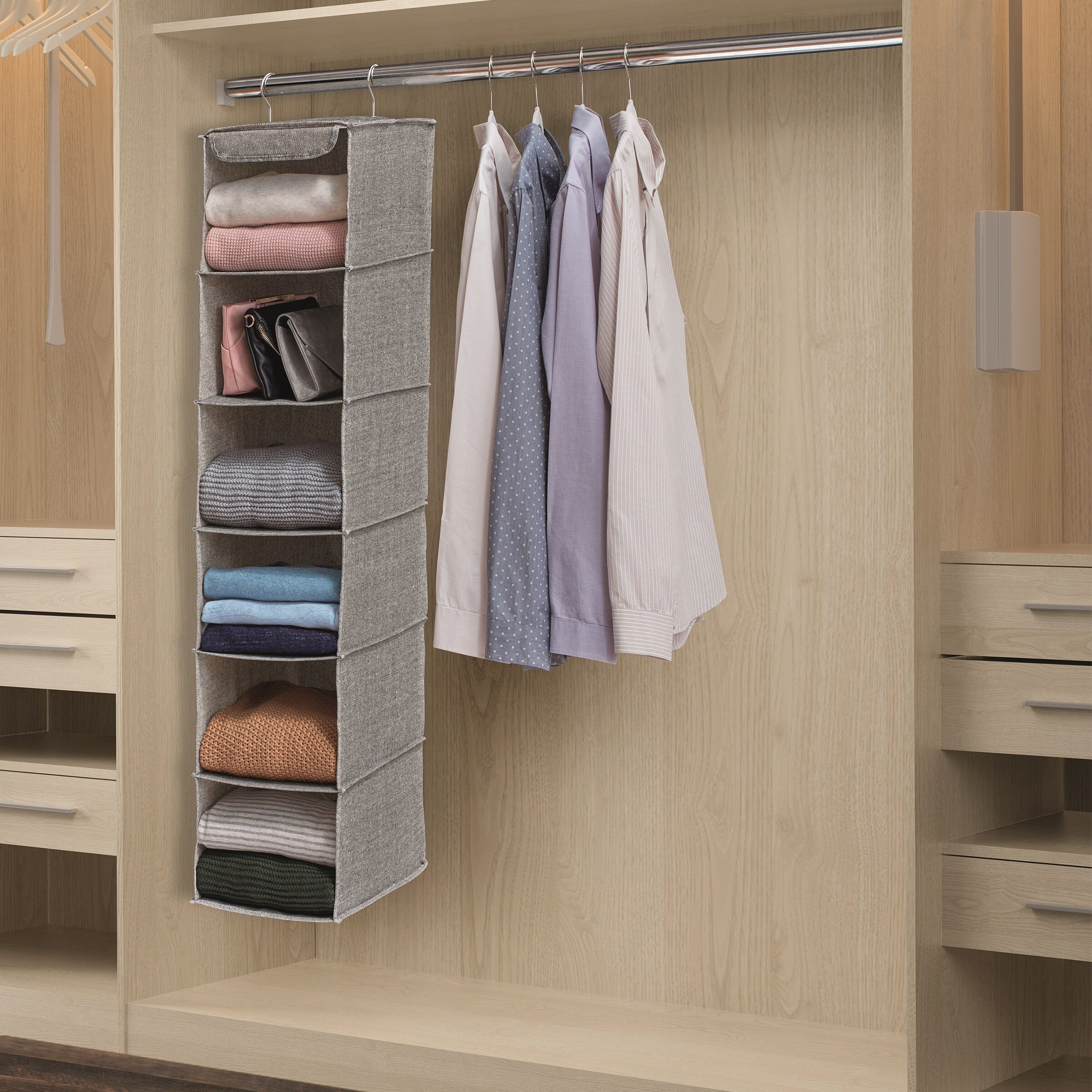 Richard's 6 Shelf Hanging Closet Organizer - Gray Arrow Weave | Bed Bath & Beyond