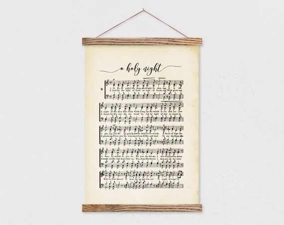 Magnetic Poster Hanger- Oh Holy Night Music Sheet Wall Hanging- Farmhouse Christmas Decor- Christmas | Etsy (CAD)