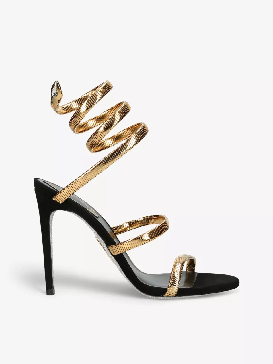 Juniper 105 coiled-strap suede heeled sandals | Selfridges