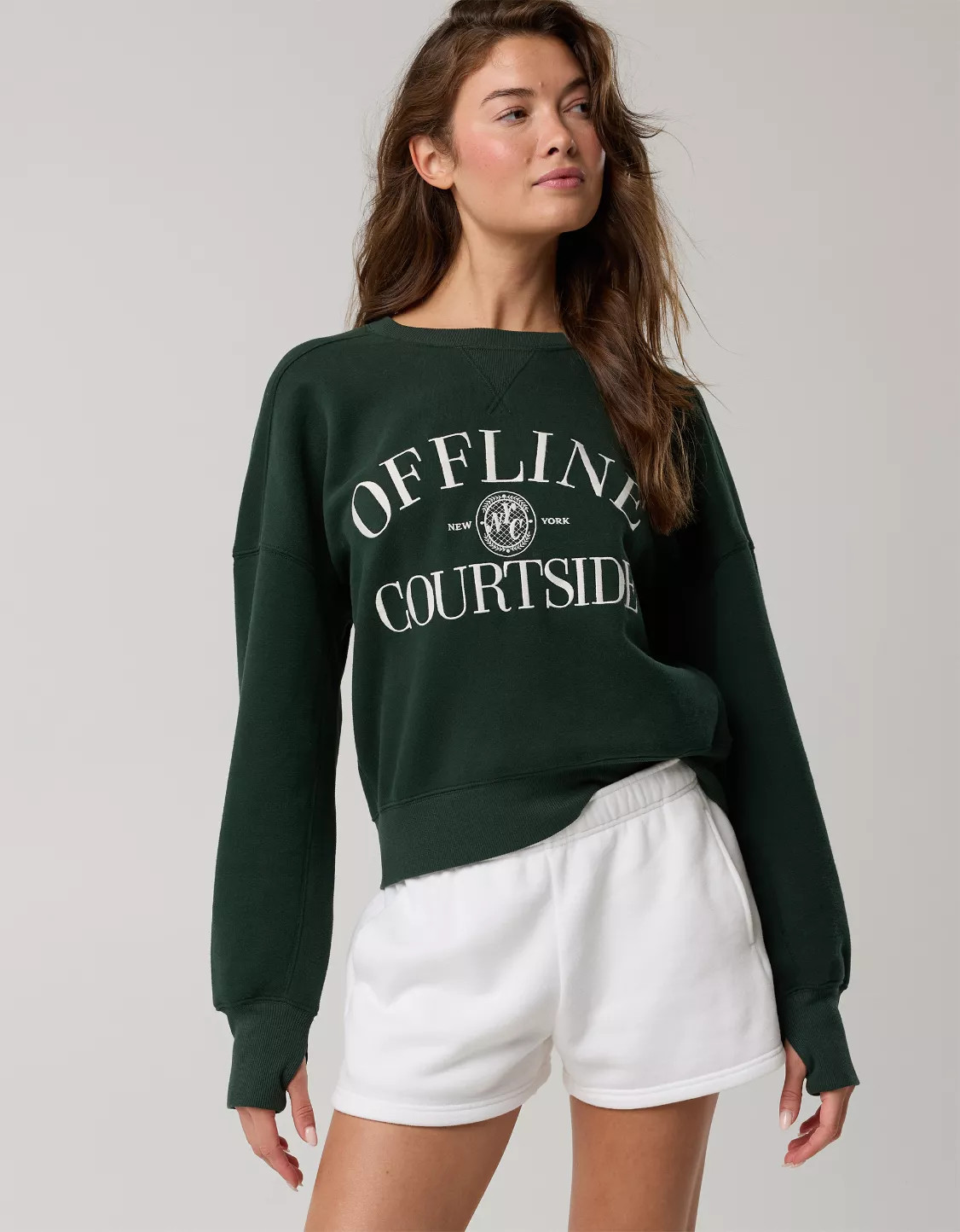 OFFLINE By Aerie Cloud Fleece Classic Crewneck | Aerie
