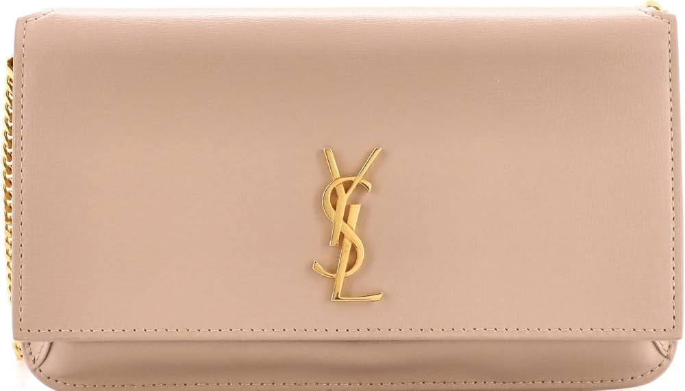 Amazon.com: Saint Laurent, Pre-Loved Classic Monogram Phone Holder Shoulder Bag Leather, Neutral ... | Amazon (US)