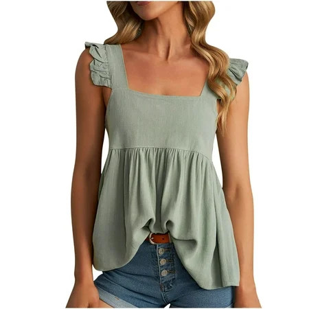 Ziloco Women Fashion Sexy Sleeveless Solid Color Open Button Reversible Vest Tops Tank Vest Blouse g | Walmart (US)