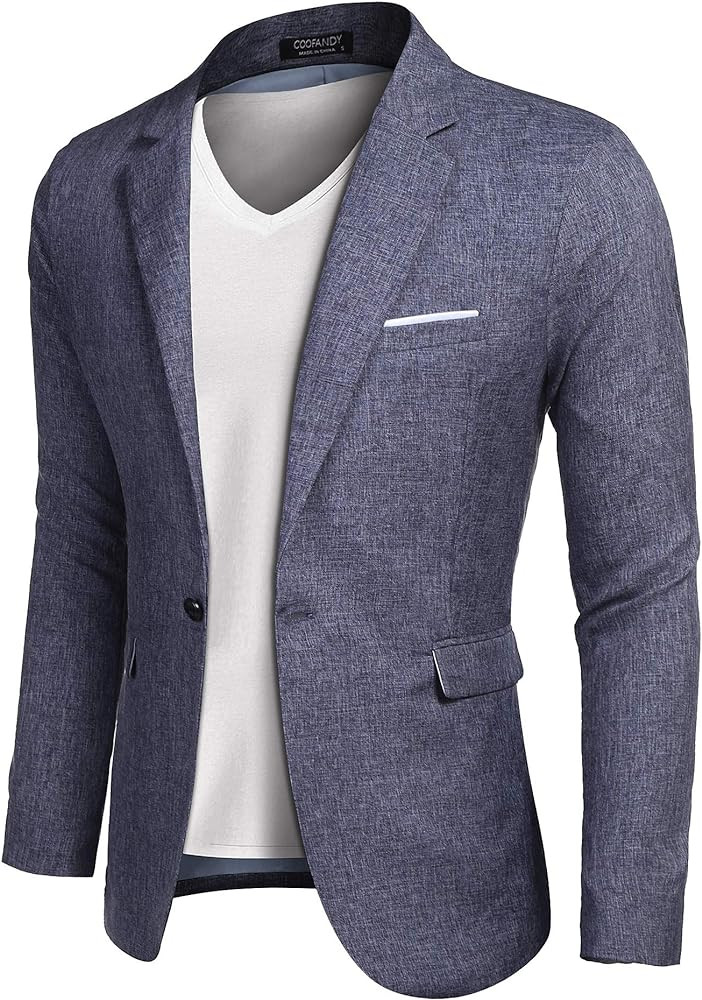COOFANDY Men's Blazer Casual Sport Coats Slim Fit One Button Suit Jacket Lightweight Sports Jacke... | Amazon (US)