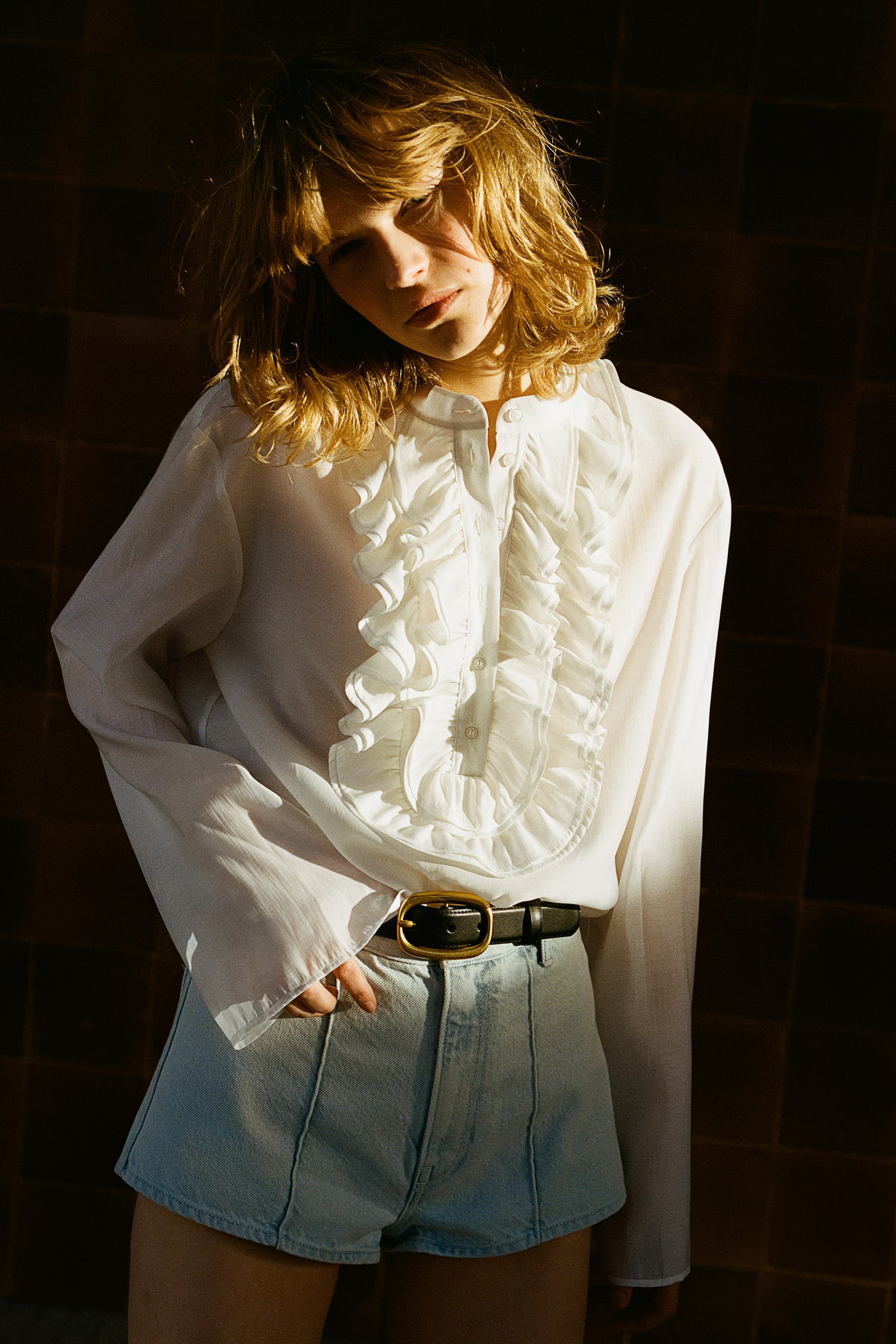 Ruffled blouse - White - Ladies | H&M GB | H&M (UK, MY, IN, SG, PH, TW, HK)