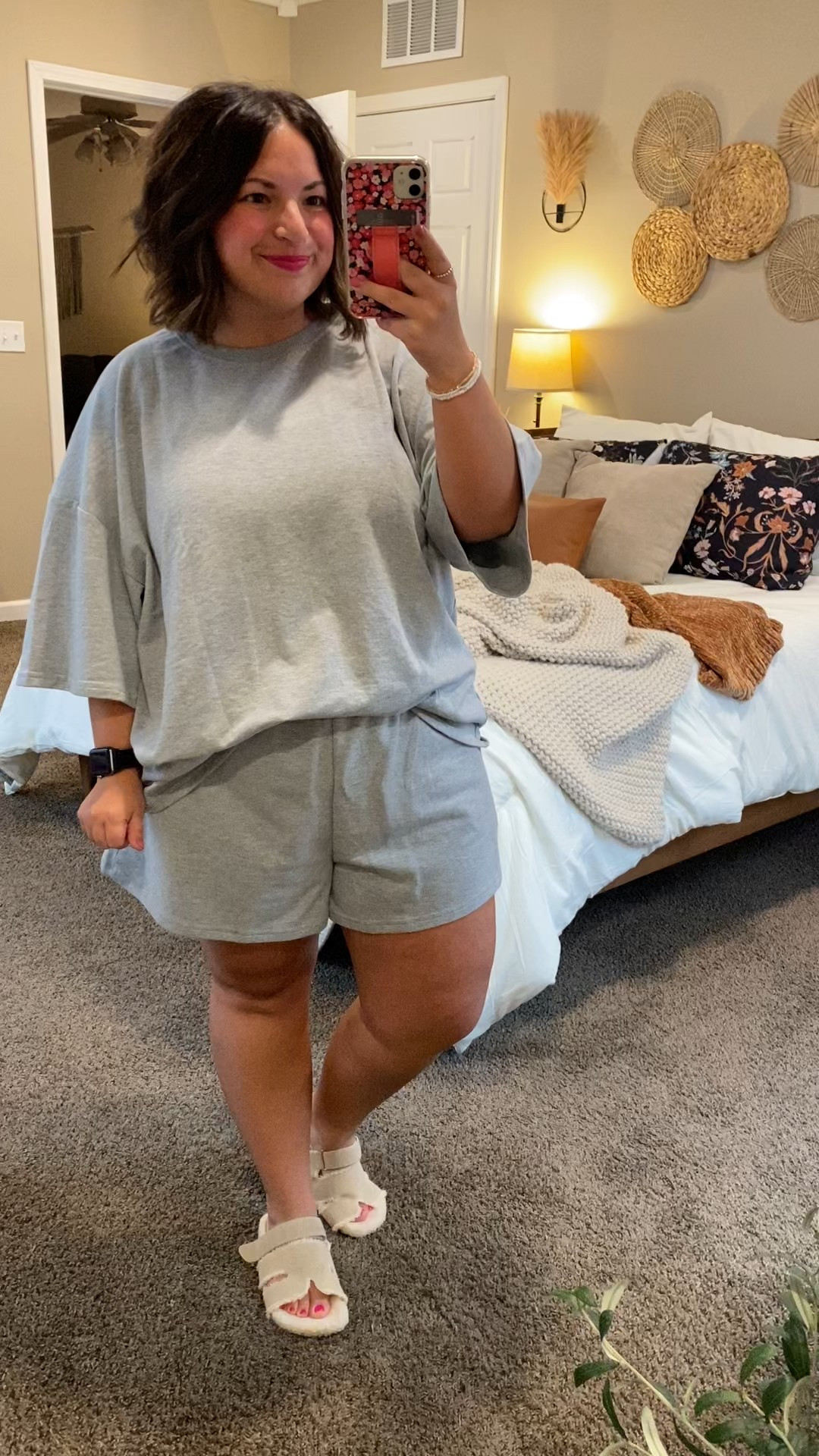 sandals: fit oversized // wearing a 3.5
set: fits true to size // wearing a large

#LTKMidsize #LTKStyleTip #LTKSeasonal