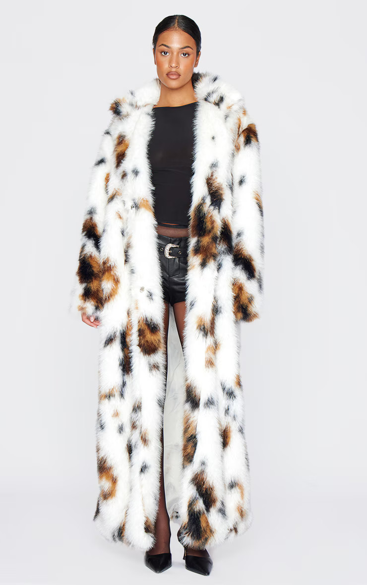Tall Multi Faux Fur Maxi Coat | PrettyLittleThing US