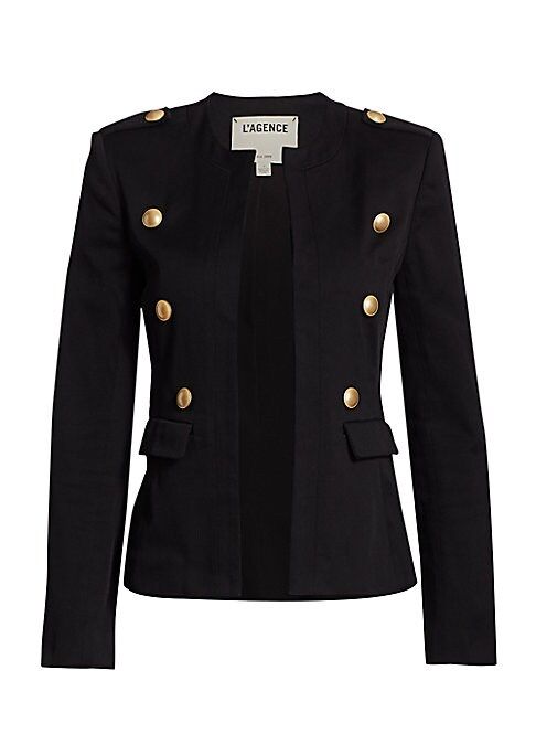 L'Agence Women's Rye Military Jacket - Black - Size 0 | Saks Fifth Avenue