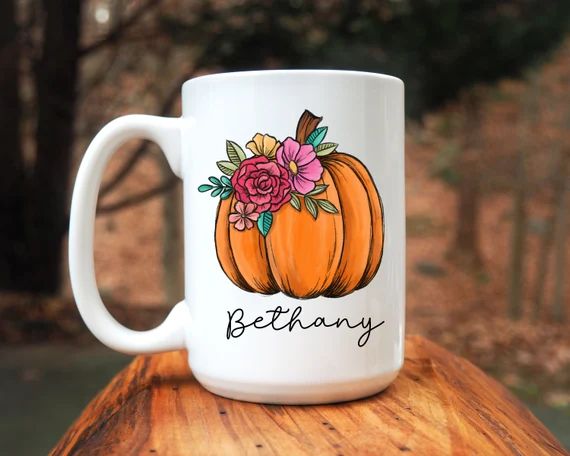 Pumpkin Name Coffee Mug  Fall Mug  Personalized Mug  Gift | Etsy | Etsy (US)